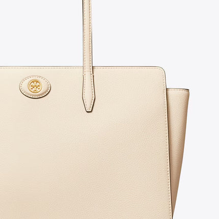 Tory Burch Women's Robinson Pebbled Tote New Cream