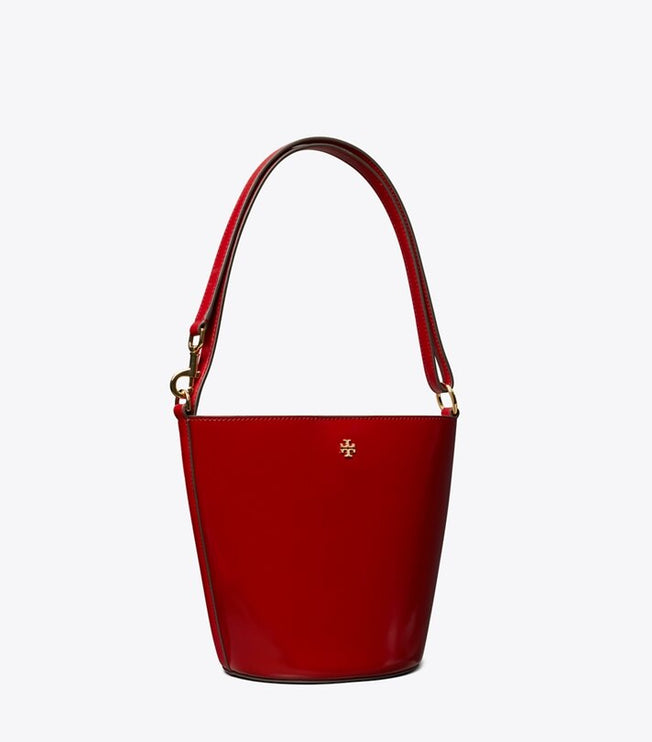 Tory Burch Women's Patent Bucket Bag TORY RED