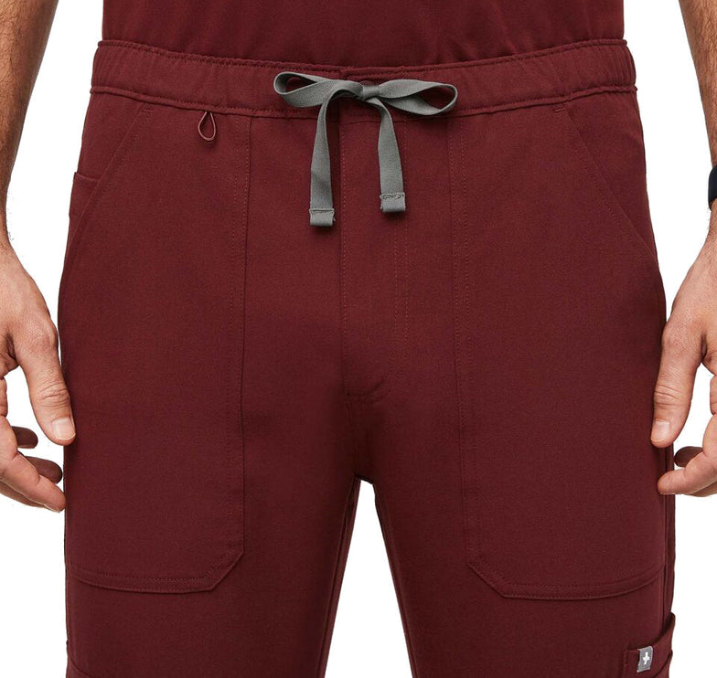 FIGS Men's Cairo Cargo Scrub Pants Burgundy