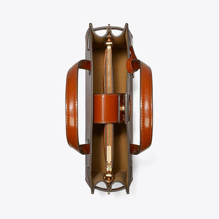 Tory Burch Women's Small Robinson Spazzolato Satchel DARK SIENNA