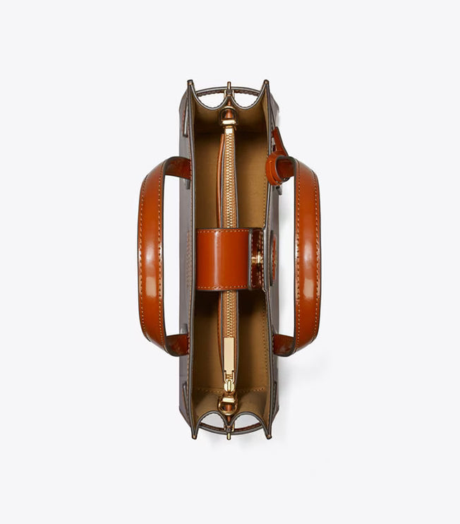 Tory Burch Women's Small Robinson Spazzolato Satchel DARK SIENNA