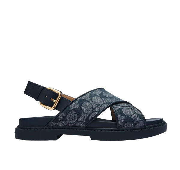 Coach Women's Fraser Sandal In Signature Chambray Midnight Navy