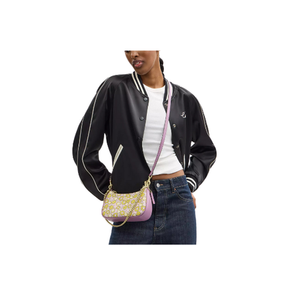 Coach Women's Teri Mini Crossbody Bag With Floral Print Gold/Lilac Multi