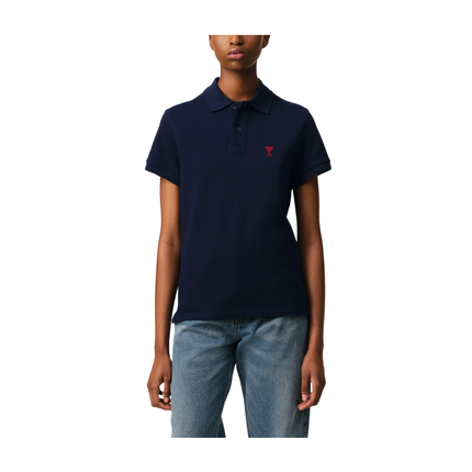 AMI Alexandre Mattiussi Unisex Cotton Ami de Coeur Polo Shirt Night Blue