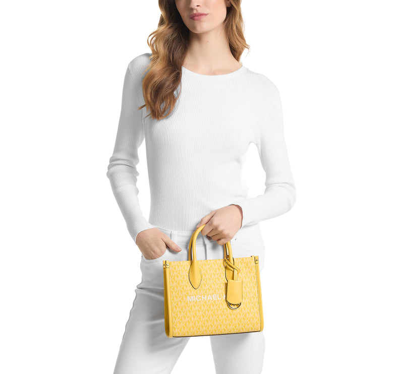 Michael Kors Women's Mirella Small Signature Logo Crossbody Bag Golden Yellow