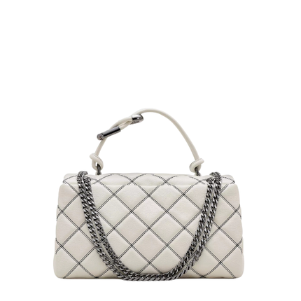 Marc Jacobs Women's The Bi-Color Quilted Dual Convertible Shoulder Bag White