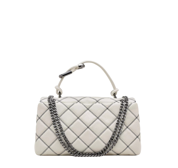 Marc Jacobs Women's The Bi-Color Quilted Dual Convertible Shoulder Bag White