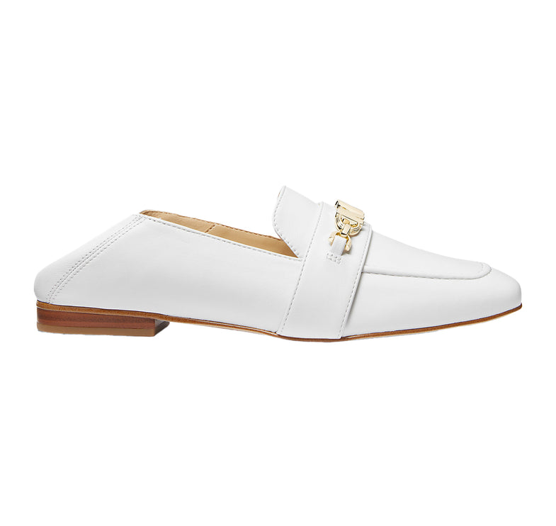 Michael Kors Women's Tiffanie Leather Loafer Optic White