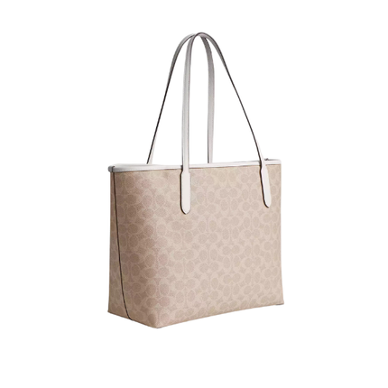 Coach Women's City Tote Bag In Signature Canvas Gold/Sand/Chalk