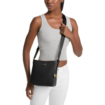 Michael Kors Women's Jet Set Travel Small Messenger Bag Black/Gold