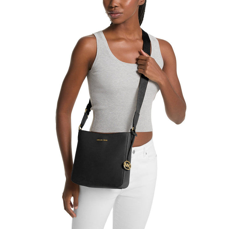 Michael Kors Women's Jet Set Travel Small Messenger Bag Black/Gold