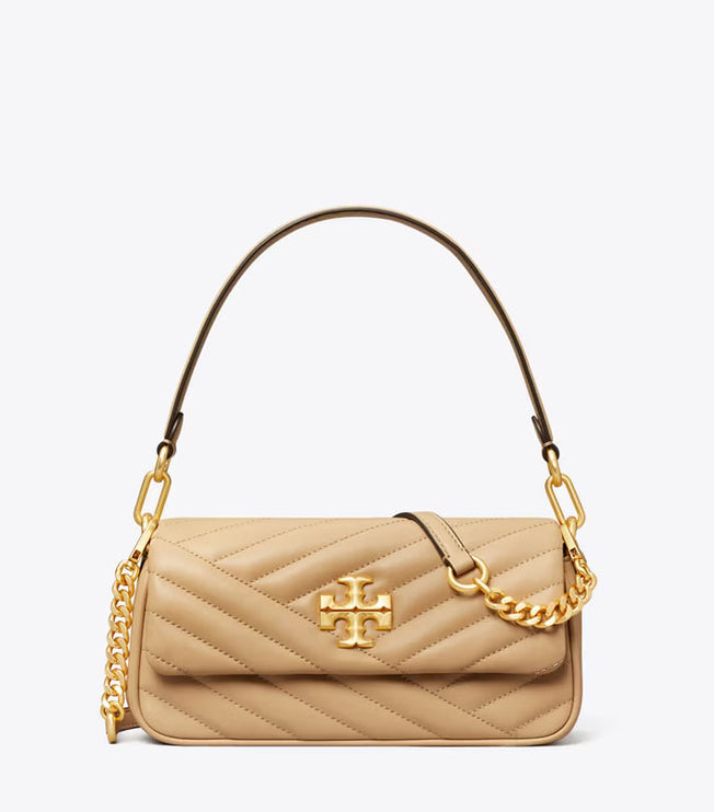 Tory Burch Women's Small Kira Chevron Flap Shoulder Bag Desert Dune