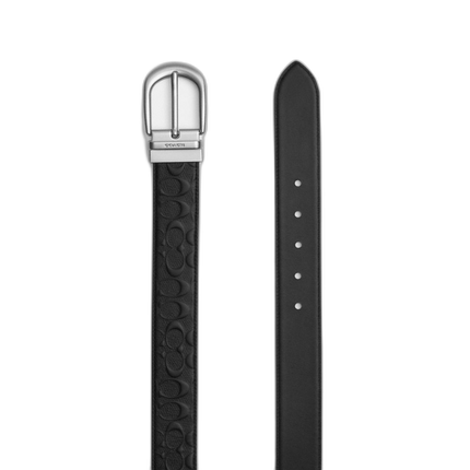 Coach Women's Classic Buckle Cut To Size Reversible Belt, 38 Mm Silver/Black