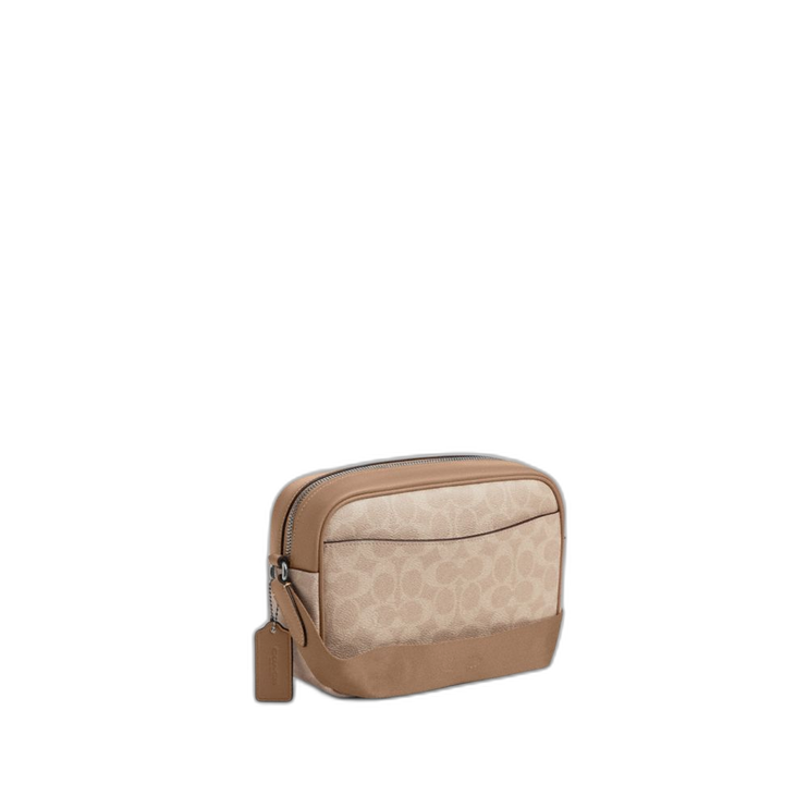 Coach Women's Jamie Camera Bag In Signature Canvas With Stripe Silver/Sand/Taupe