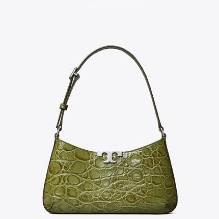 Tory Burch Women's Eleanor Croc-Embossed Slim Shoulder Bag Soft Ivy