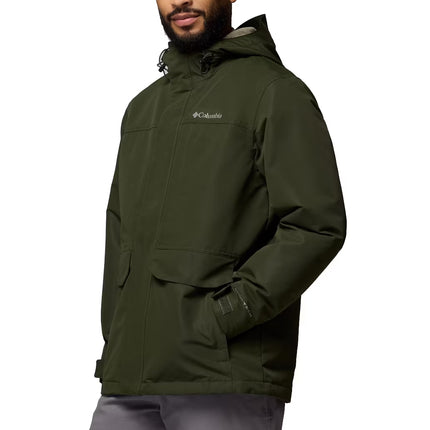 Columbia Men's Landroamer Fleece Lined Rain Jacket Greenscape/Stone Green