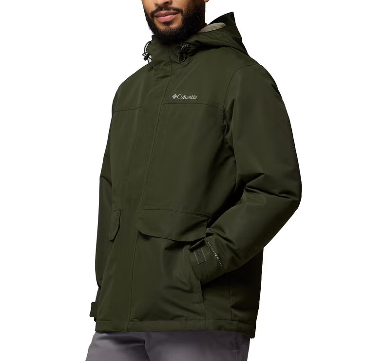 Columbia Men's Landroamer Fleece Lined Rain Jacket Greenscape/Stone Green