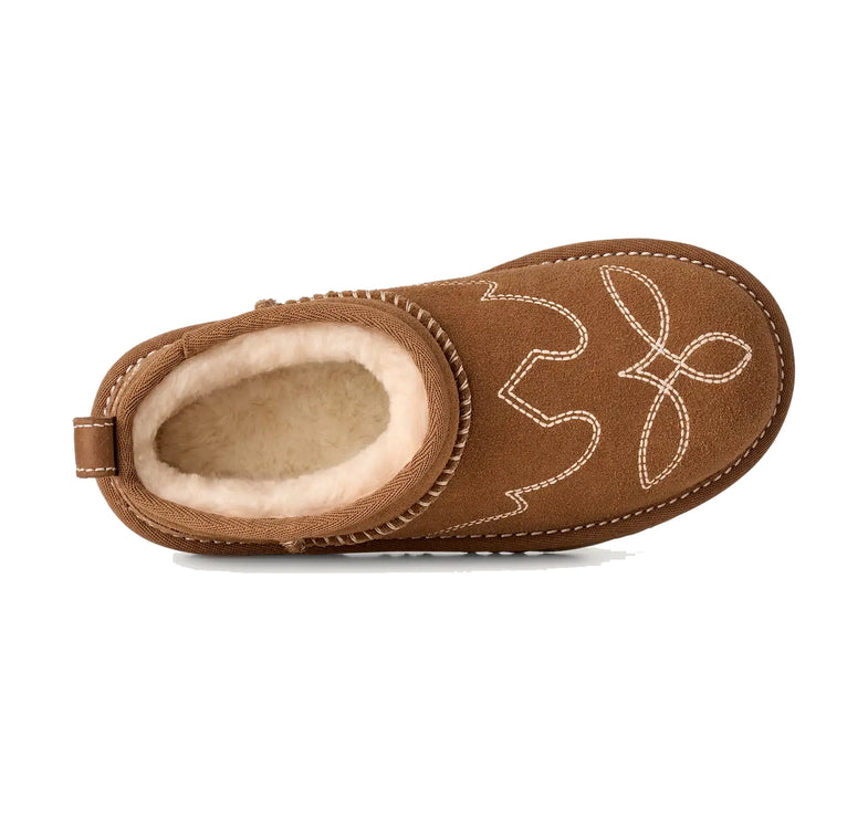 UGG Big Kids' Classic Ultra Mini Western Chestnut