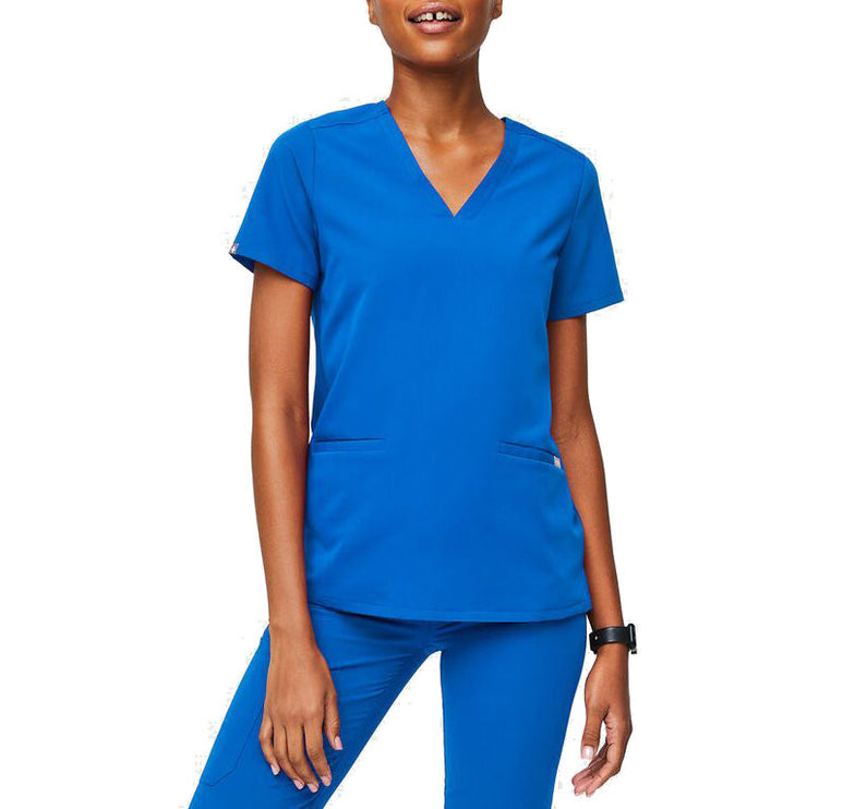 FIGS Women's Casma Three Pocket Scrub Top Royal Blue