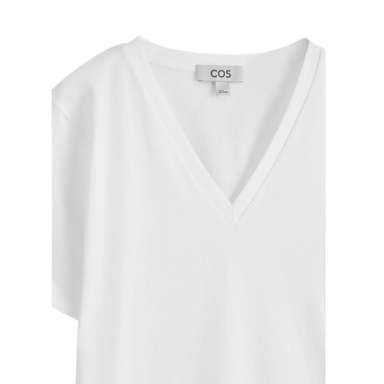 COS Women's V-Neck Cotton T-Shirt White
