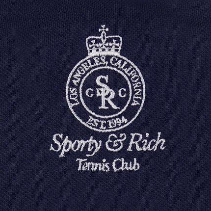 Sporty & Rich Women's Crown Tennis Pique Tank Navy/White