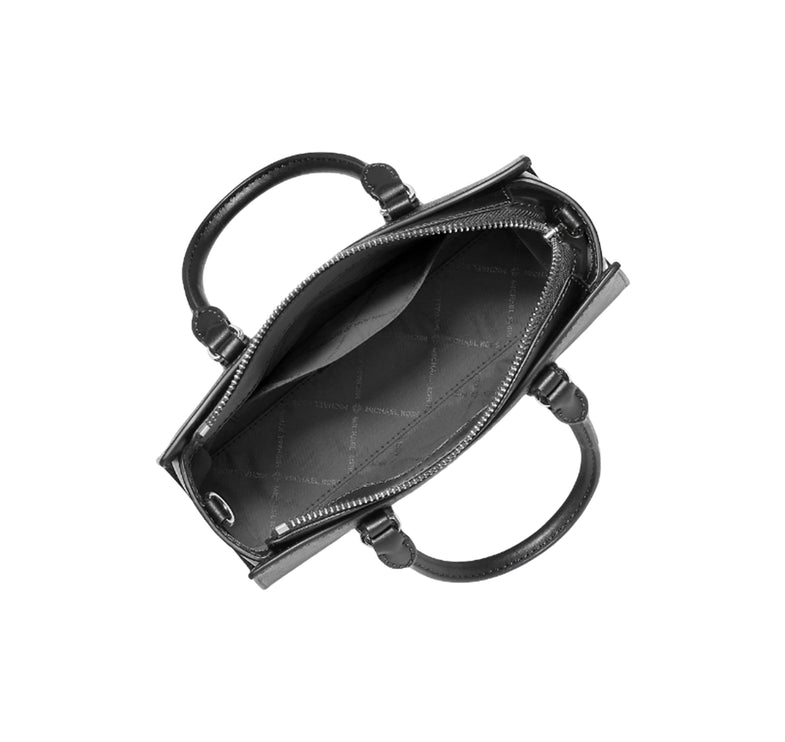 Michael Kors Women's Arden Small Signature Logo Messenger Bag Silver/Black