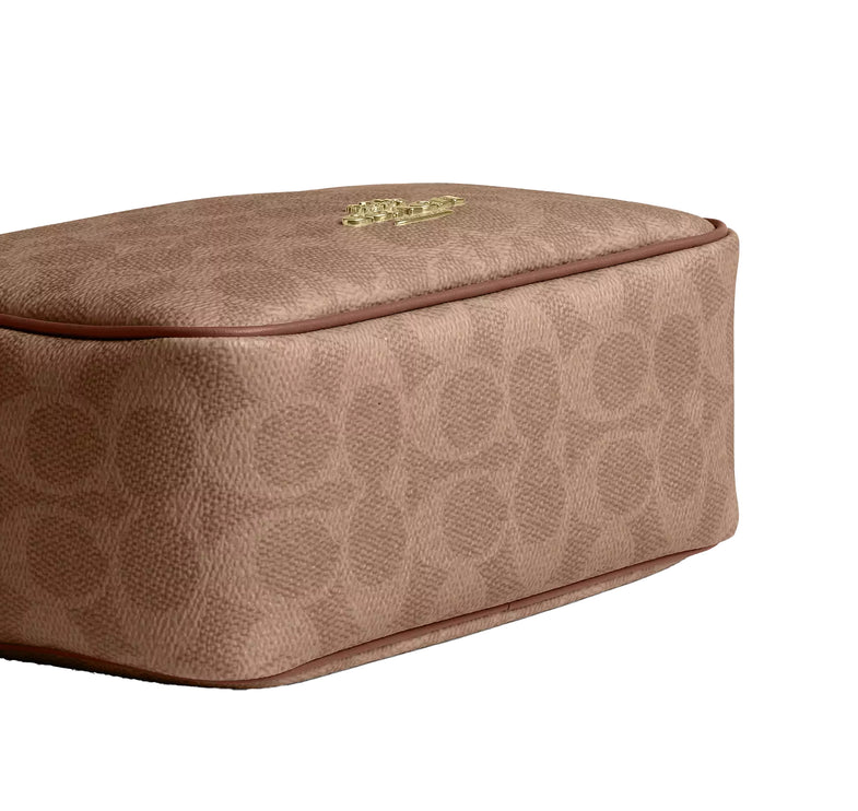Coach Women's Mini Carey Crossbody Bag In Signature Canvas Gold/Tan/Brown