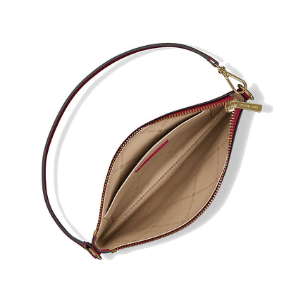 Michael Kors Women's Jet Set Small Pebbled Leather Convertible Wristlet Cherry