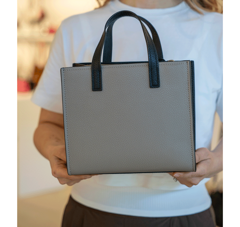 Marc Jacobs Women's Mini Grind Colorblock Leather Tote Grey Multi
