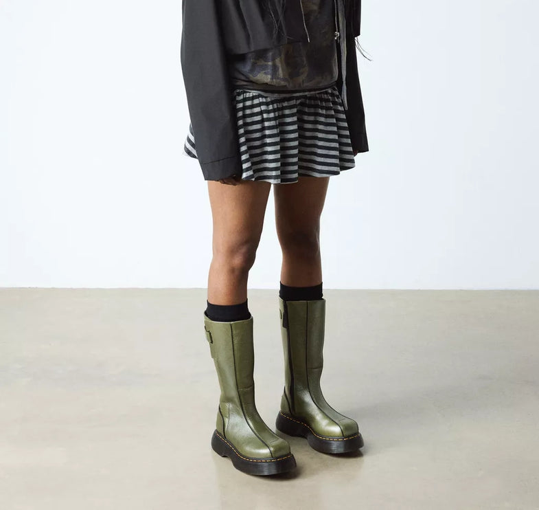 Dr. Martens Women's Buzz Hi Eclipse Leather Boots Olive Green