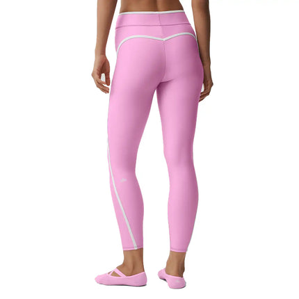 alo Women's Airlift High Waist Charger 7/8 Legging Candy Heart Pink/White