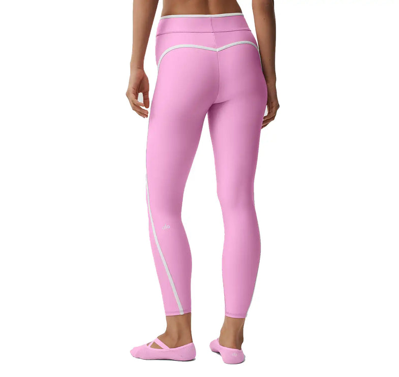 alo Women's Airlift High Waist Charger 7/8 Legging Candy Heart Pink/White