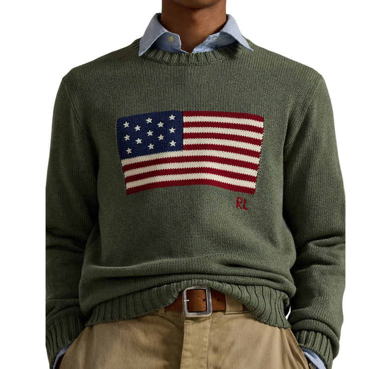 Polo Ralph Lauren Unisex The Iconic Flag Sweater Camouflage Melange