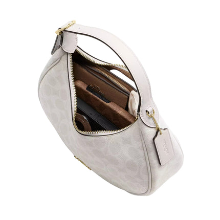 Coach Women's Emily Shoulder Bag In Signature Canvas Gold/White/Chalk