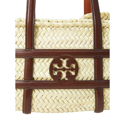 Tory Burch Women's Ella Small Woven Straw Tote Brown
