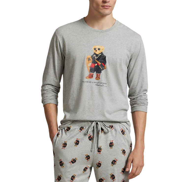Polo Ralph Lauren Men's Polo Bear Jersey Sleep Set Andover Heather