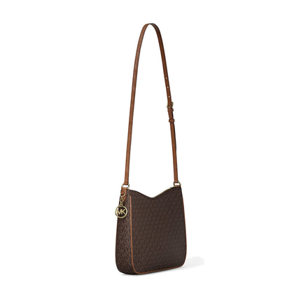 Michael Kors Women's Nayla Medium Signature Logo Messenger Bag Brown