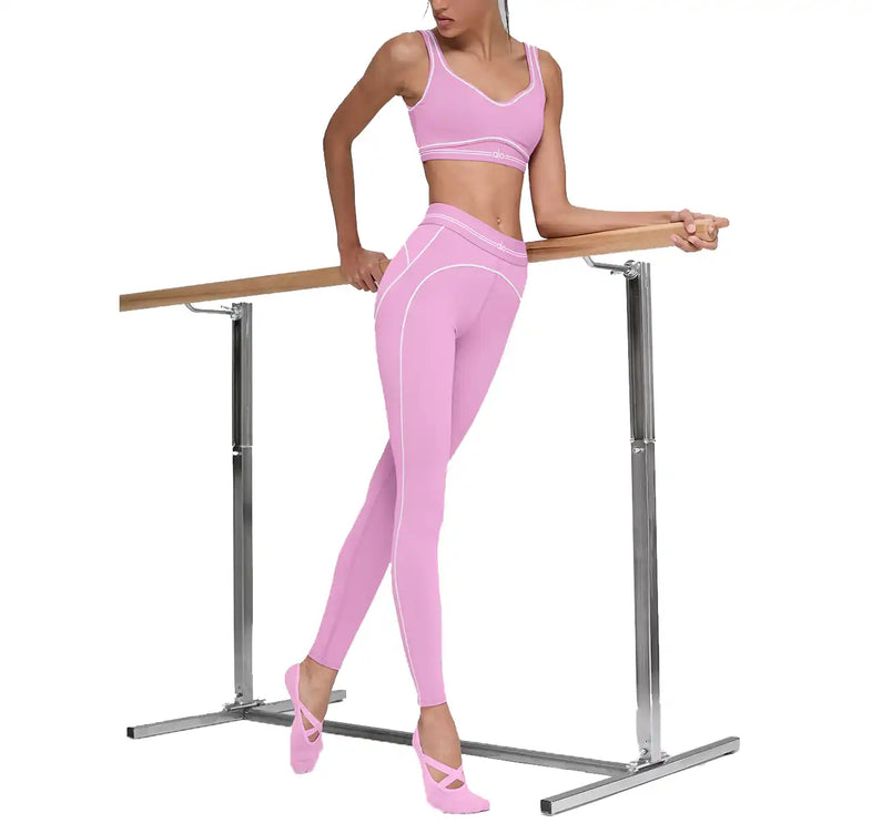 alo Women's Airbrush High-Waist 7/8 Heart Throb Legging Candy Heart Pink/White