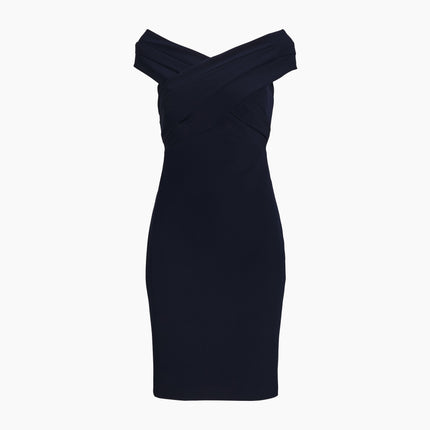 Polo Ralph Lauren Women's Crepe Off-the-Shoulder Cocktail Dress Lighthouse Navy