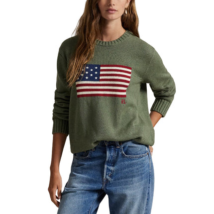 Polo Ralph Lauren Unisex The Iconic Flag Sweater Camouflage Melange