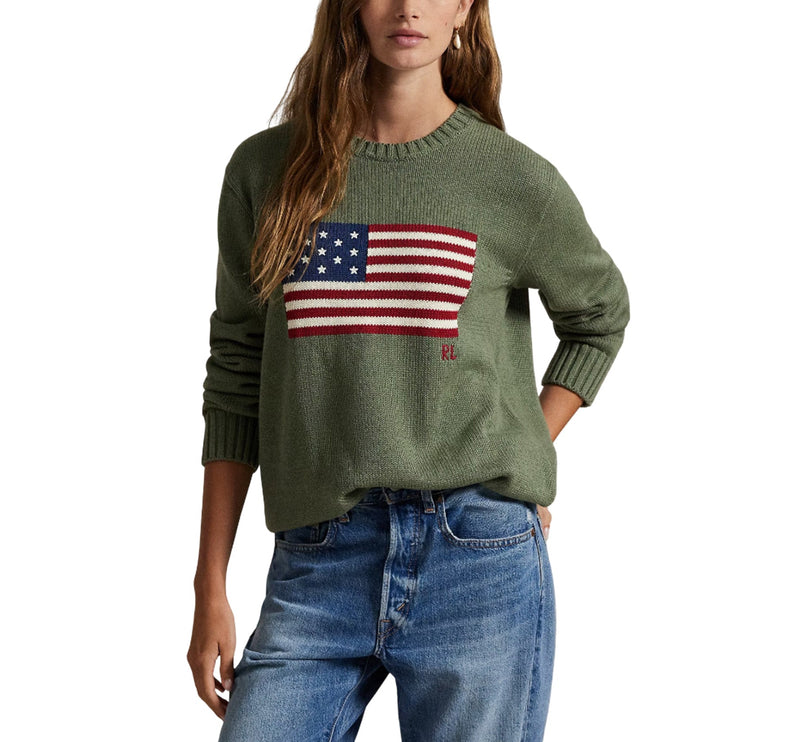 Polo Ralph Lauren Unisex The Iconic Flag Sweater Camouflage Melange