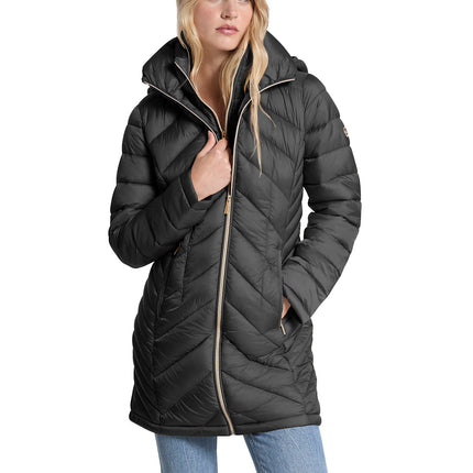 Michael Kors Women's Packable Quilted Nylon Puffer Coat Black