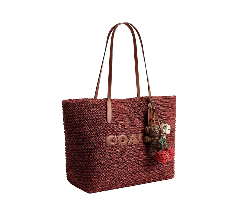 Coach Women's Large City Tote Bag With Charms Gold/Russet
