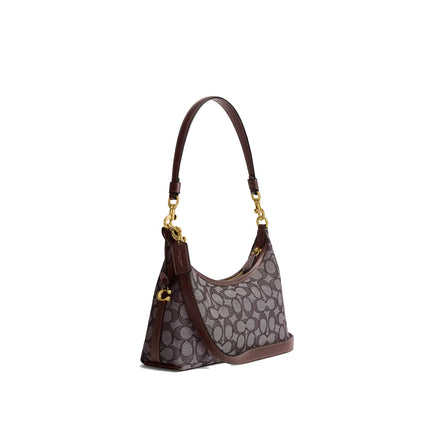 Coach Women's Juliet Shoulder Bag 25 In Signature Jacquard Brass/Oak Maple