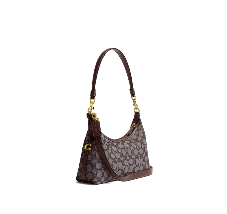 Coach Women's Juliet Shoulder Bag 25 In Signature Jacquard Brass/Oak Maple
