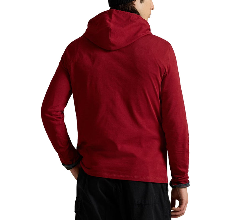 Polo Ralph Lauren Men's Polo Bear Jersey Hooded T-Shirt Holiday Red