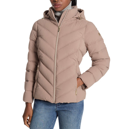 Michael Kors Women's Packable Quilted Puffer Jacket Taupe