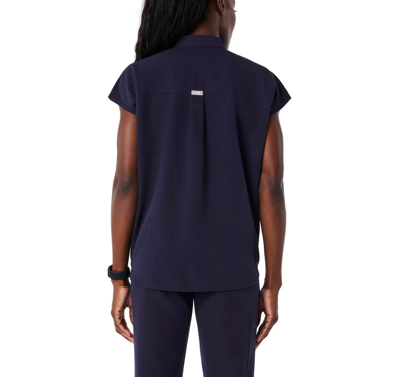 FIGS Women's Rafaela Oversized Scrub Top Navy