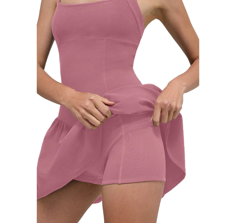 alo Women's Alosoft Break Point Tennis Dress Pink Wild Rose