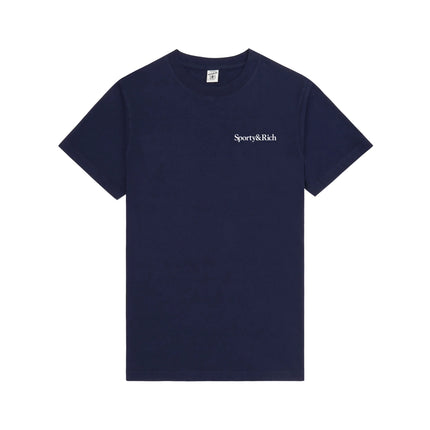 Sporty & Rich Women's Health is Wealth T-Shirt Navy/White/Fire Red